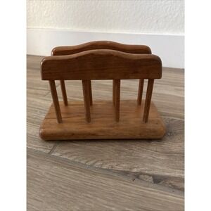 VTG Goodwood Teak Wood Napkin Holder Letter Memo MCM Boho Decor Thailand